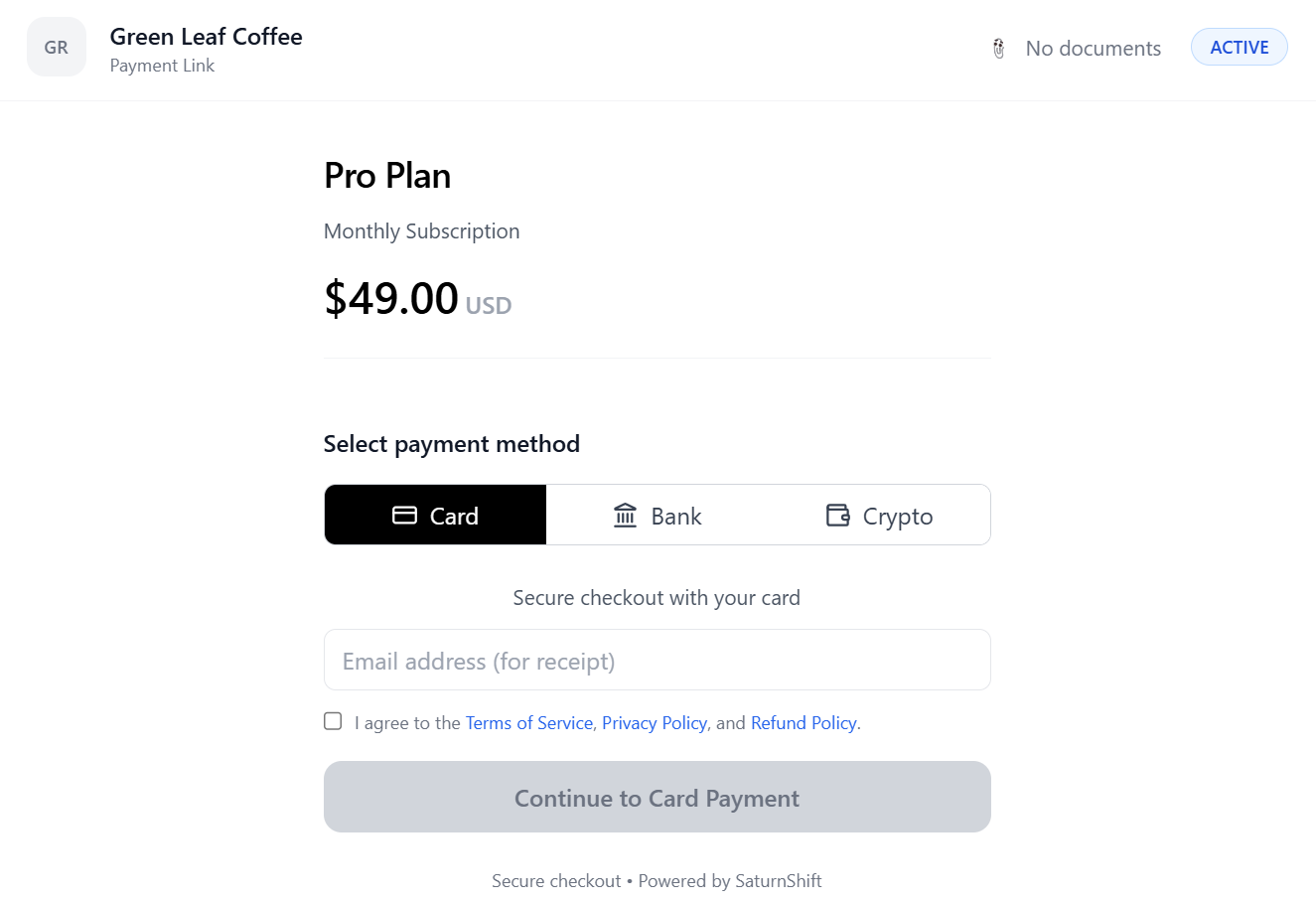 SaturnShift checkout overlay